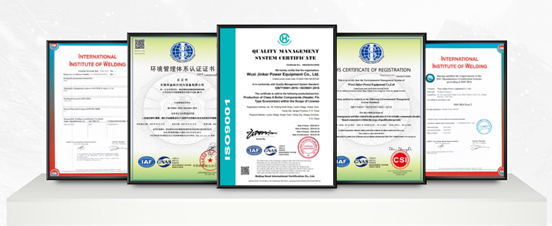 Уси Jinker Power Equipment Co., Ltd. Certifications